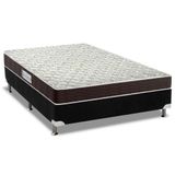 Cama Box Casal Colchao Espuma Probel D33 Advanced Mega Resistente Base Crc Suede Black 138x188