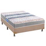 Cama Box Casal Colchao Espuma Probel D45 Guarda Costas Base Crc Suede Clean 138x188