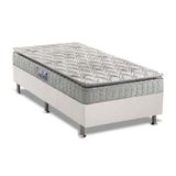 Cama Box Solteiro Colchao Espuma Anjos D33 Orthosono Base Crc Courano White 88x188