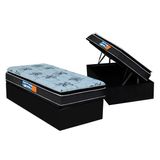 Cama Box Bau Solteiro Colchao Espuma Probel D28 Guarda Costas Premium Multi Firme Base Crc Suede Black 88x188