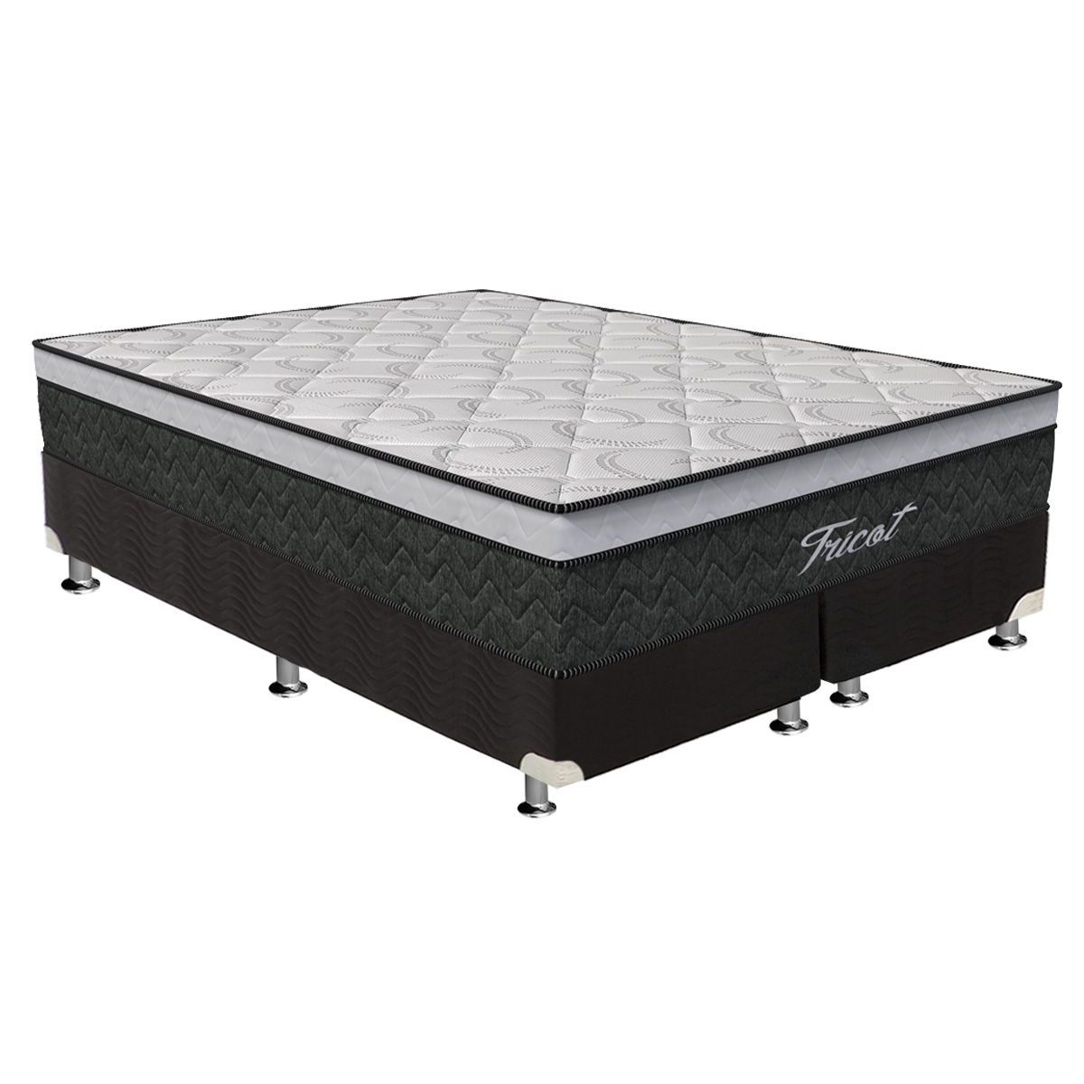 Conjunto Box-Colchão OrthoflexTricot+Cama King 193x203