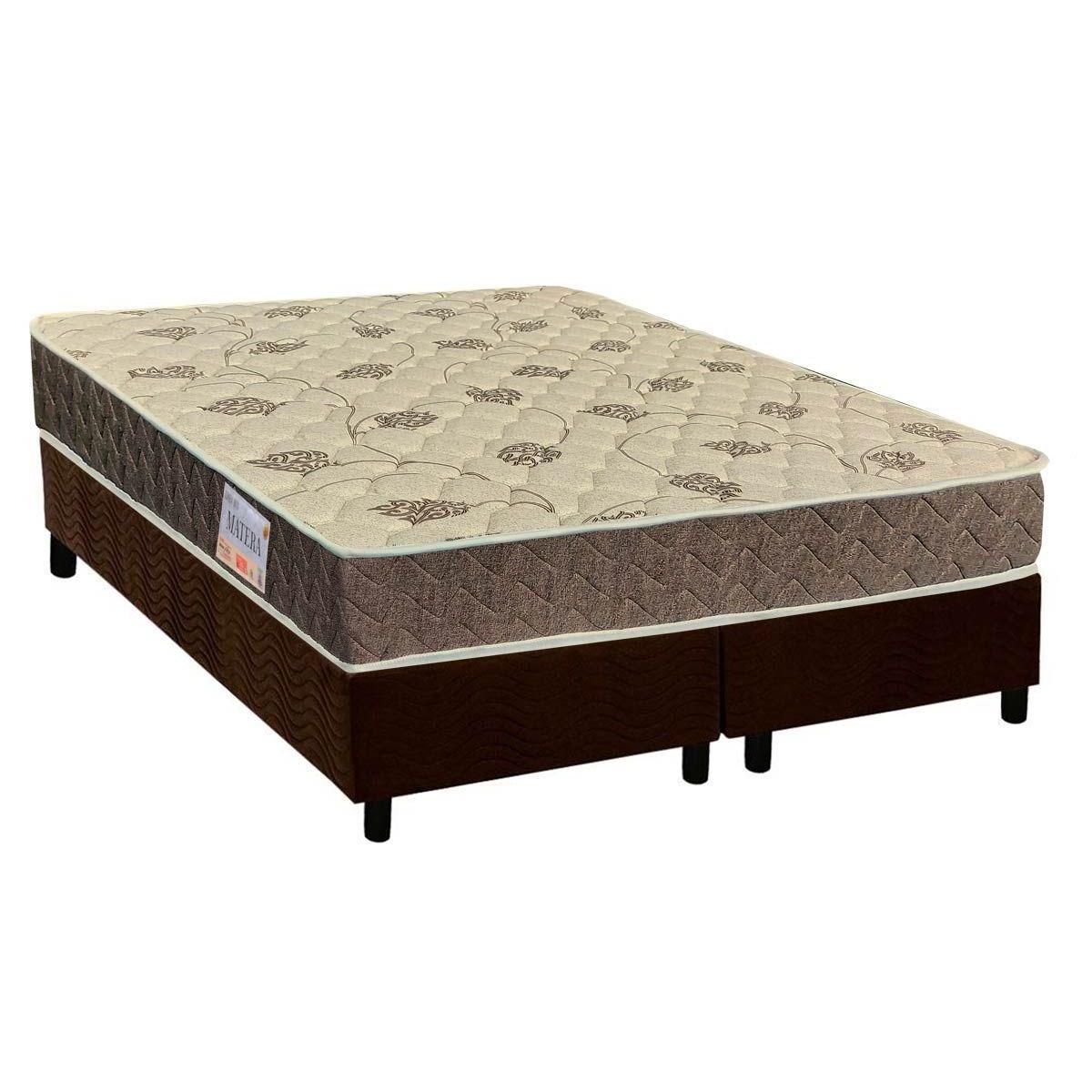 Cama Box King Colchao Ortopedico Orthoflex D33 Ep Matera Base Crc Suede Brown 193x203