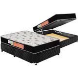 Colchão Polar D23 Pérola Class Preto+Cama Baú Casal 138