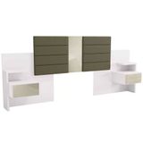 Cabeceira De Casal Com Mesa De Cabeceira  Para Colchão De 138 E 158 Kappersberg - G290
