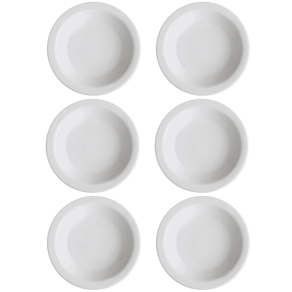 Jogo 6 Pratos Fundos De Porcelana 21,5cm Classe Única Iguaçu Germer Branco