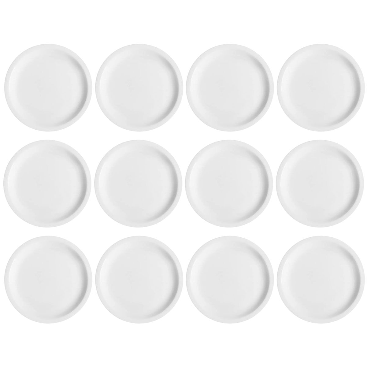 Jogo 12 Pratos De Sobremesa Em Porcelana 19cm Classe Única Iguaçu Germer Branco