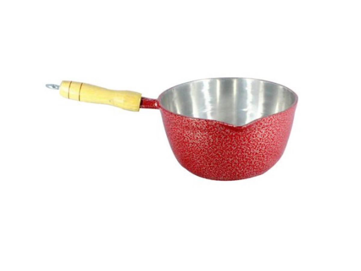 Caçarola Alumínio Craqueada Japi Cabo Madeira Sem Tampa 22cm