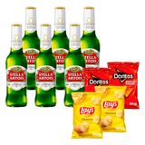 KIT JOGO 4 - Salgadinho Doritos, Batata Lays + Cerveja Stella Artois