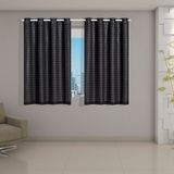 Cortina Blackout prata com Voil Xadrez 2,80 m x 1,60 m Preto