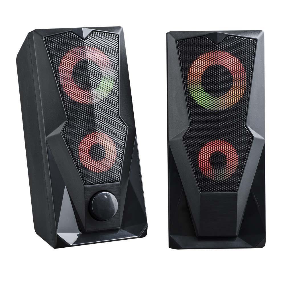Caixa De Som Gamer 2.0 15w Rms Led Rgb Multilaser Preto Menor preço em Caixa De Som Gamer 2.0 15w Rms Led Rgb Multilaser Preto