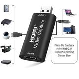 Placa De Captura Hdmi Usb 2.0 1080p Streaming Gamer Live