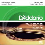 Corda D'Addario P/ Violão Aço Light EZ890-B 9/45 - EC0090