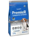 Ração Premier Pet Ambientes Internos Cães Adultos Light - 2,5 Kg