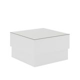 Mesa De Centro Parati com tampo de vidro Branco