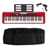 Kit Teclado Casio Casiotone MIDI CT-S200 Vermelho com Capa