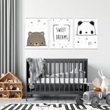 Quadro 60x120cm Infantil Sweet Dreams Moldura Branca com Vidro Decorativo