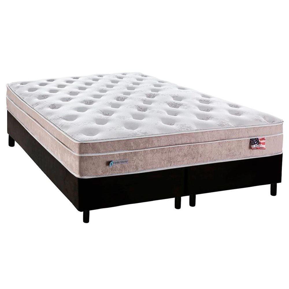 Cama Box Queen Colchao Molas Plumatex Masterpocket Ensacadas Miami Base Crc Courano Black 158x198