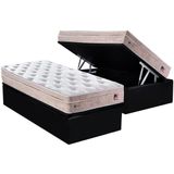 Cama Box Bau Solteiro Colchao Molas Masterpocket Ensacadas Plumatex Miami Base Crc Suede Black 88x188