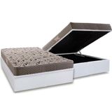 Cama Box Bau Casal Colchao Ortopedico Herval Ag65 Fort Black Firme Pillow Top Base Crc Courano White 138x188