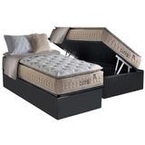 Cama Box Bau Solteiro Colchao Molas Masterpocket Ensacadas Anjos Confortable Base Crc Suede Gray 88x188