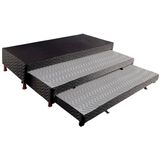 Cama Box Base C 2 Auxiliares Solteiro Universal Rustico Bordado Black 88x188x32 Paropas