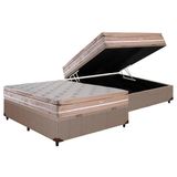 Cama Box Bau Casal Colchao Ortopedico Herval D28 Ag65 Lotus Bordado Pillow Top Base Crc Linhao Clean 138x188