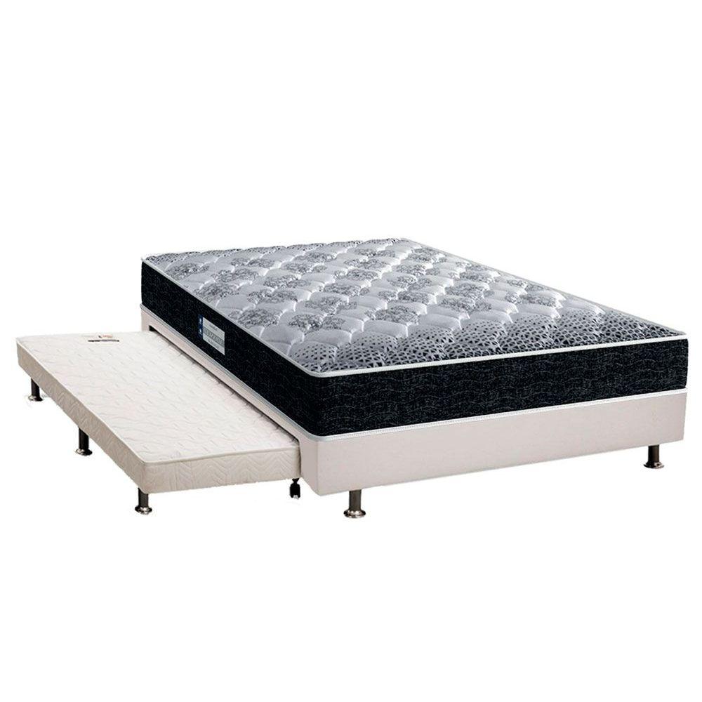 Cama Box C Auxiliar Casal Colchao Ortopedico Probel D33ep Advanced Tech1500 Base Crc Courano Branco 138x188