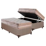 Cama Box Bau Solteiro Colchao Ortopedico Herval D28 Ag65 Lotus Bordado Pillow Top Base Crc Linhao Clean 88x188