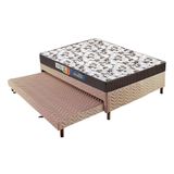 Cama Box C Auxiliar Casal Colchao Ortopedico Polar D28ep Orthoface Base Crc Rustico Bege 138x188