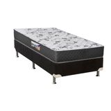 Cama Box Solteiro Colchao Espuma Herval D28 Ag65 Ortopedic Black Base Crc Suede Black 88x188