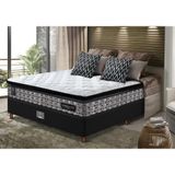 Cama Box Casal Colchão Pillow Top + Box 138x188x70 Molas Ensacadas Cama Inbox Abstrato