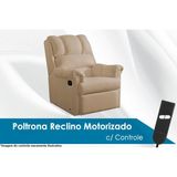 Poltrona Do Papai Reclinavel Vermont Classic Zero Wall Motorizada Giro E Balanco Courano Bege Probel