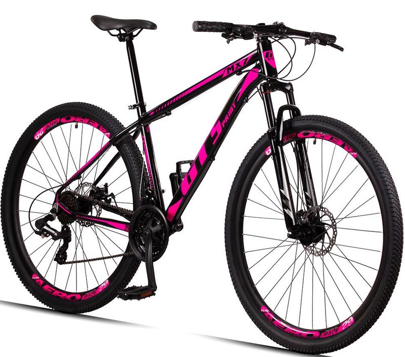 Bicicleta Gt Sprint Mx7 T15 Aro 29 Susp. Dianteira 24 Marchas - Preto/rosa