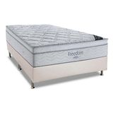 Cama Box Casal Colchao Molas Superpocket Ensacadas Ortobom Freedom Base Crc Courano Branco 138x188