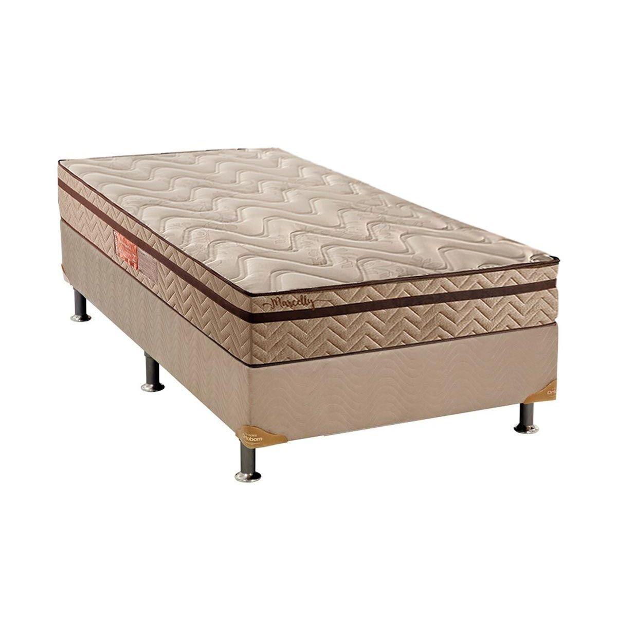 Cama Box Solteiro Colchao Molas Masterpocket Ensacadas Paropas Marcelly Ibiza Base Crc Suede Clean 88x188