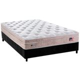 Cama Box Casal Colchao Molas Masterpocket Ensacadas Plumatex Miami Base Crc Suede Black 138x188