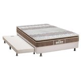 Cama Box C Auxiliar Casal Colchao Ortopedico Probel D33ep Guarda Costas Plus Brown Base Crc Courano Branco 138x188