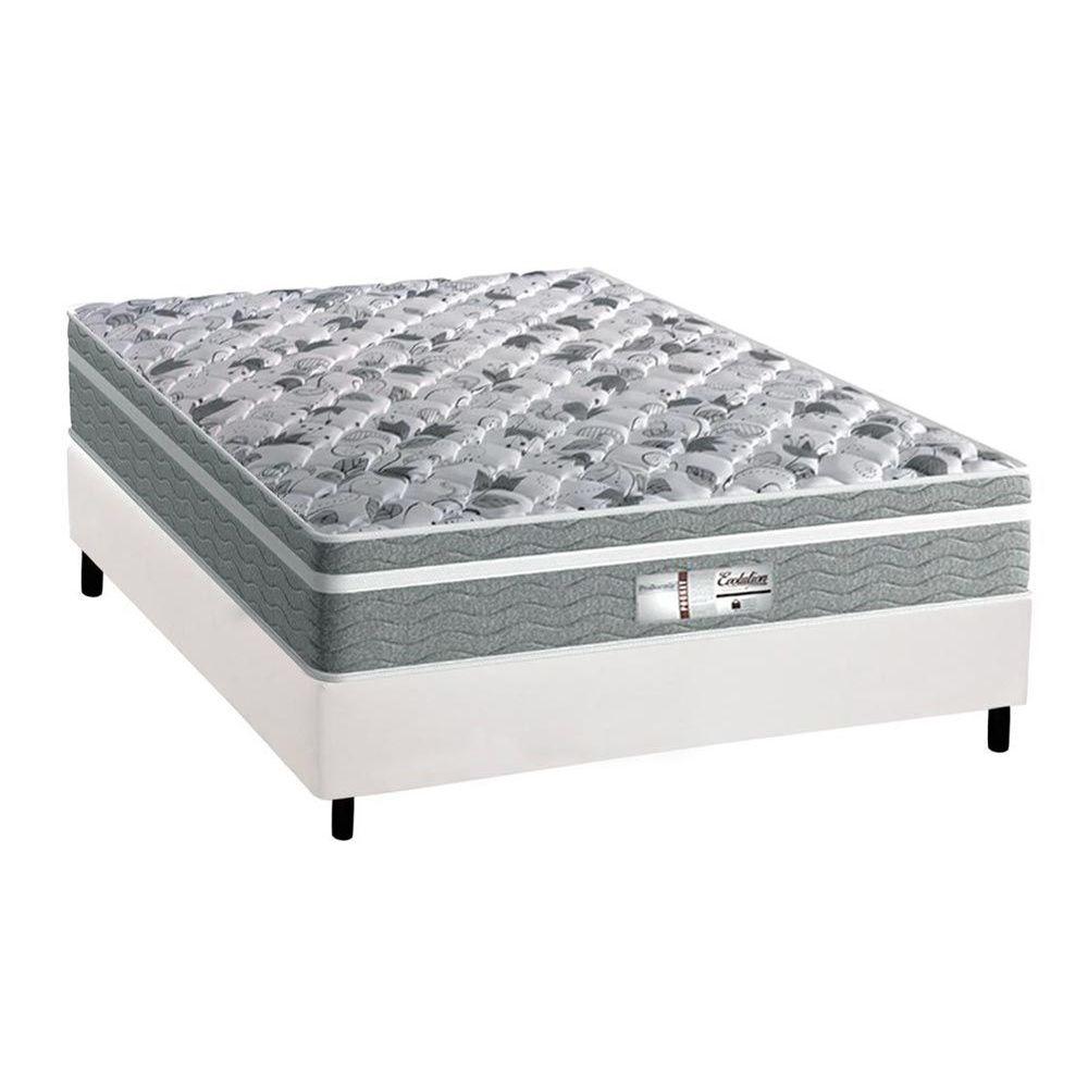 Cama Box Casal Colchao Molas Masterpocket Ensacadas Probel Evolution Base Crc Courano Branco 138x188