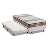 Cama Box C Auxiliar Solteiro Colchao Espuma Probel D33 Ep Guarda Costas Plus Brown Base Crc Courano Branco 88x188