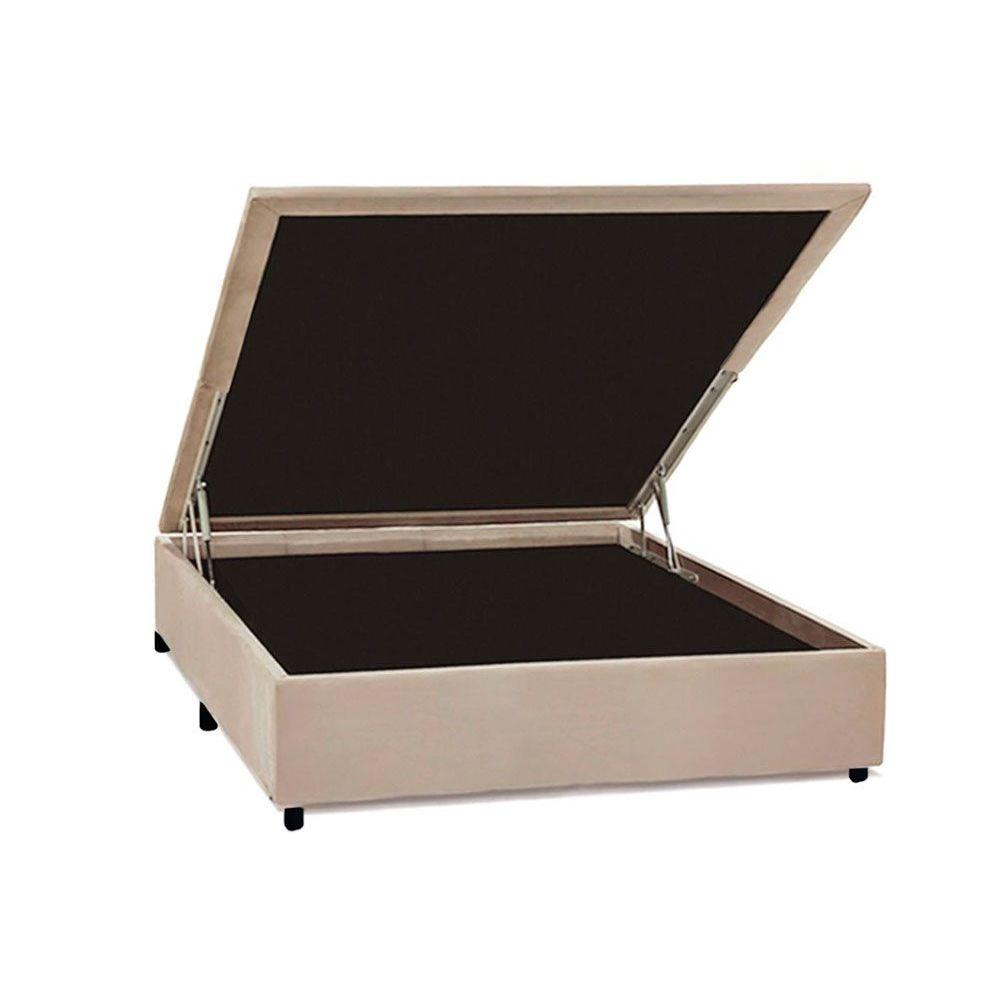 Cama Box Bau Universal Casal Suede Clean 138x188x35 Costa Rica