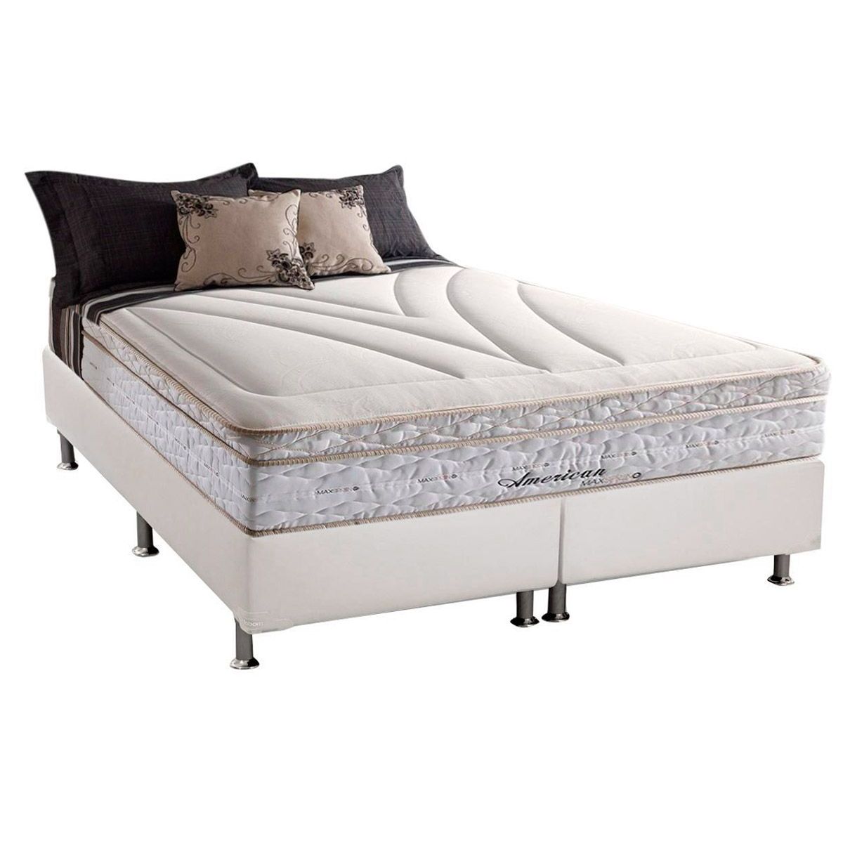 Colchão Herval Maxspring American+Cama Box Queen 158x198