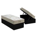 Cama Box Bau Solteiro Colchao Molas Probel Masterpocket Ensacadas Prodormir Springs Base Crc Suede Black 88x188