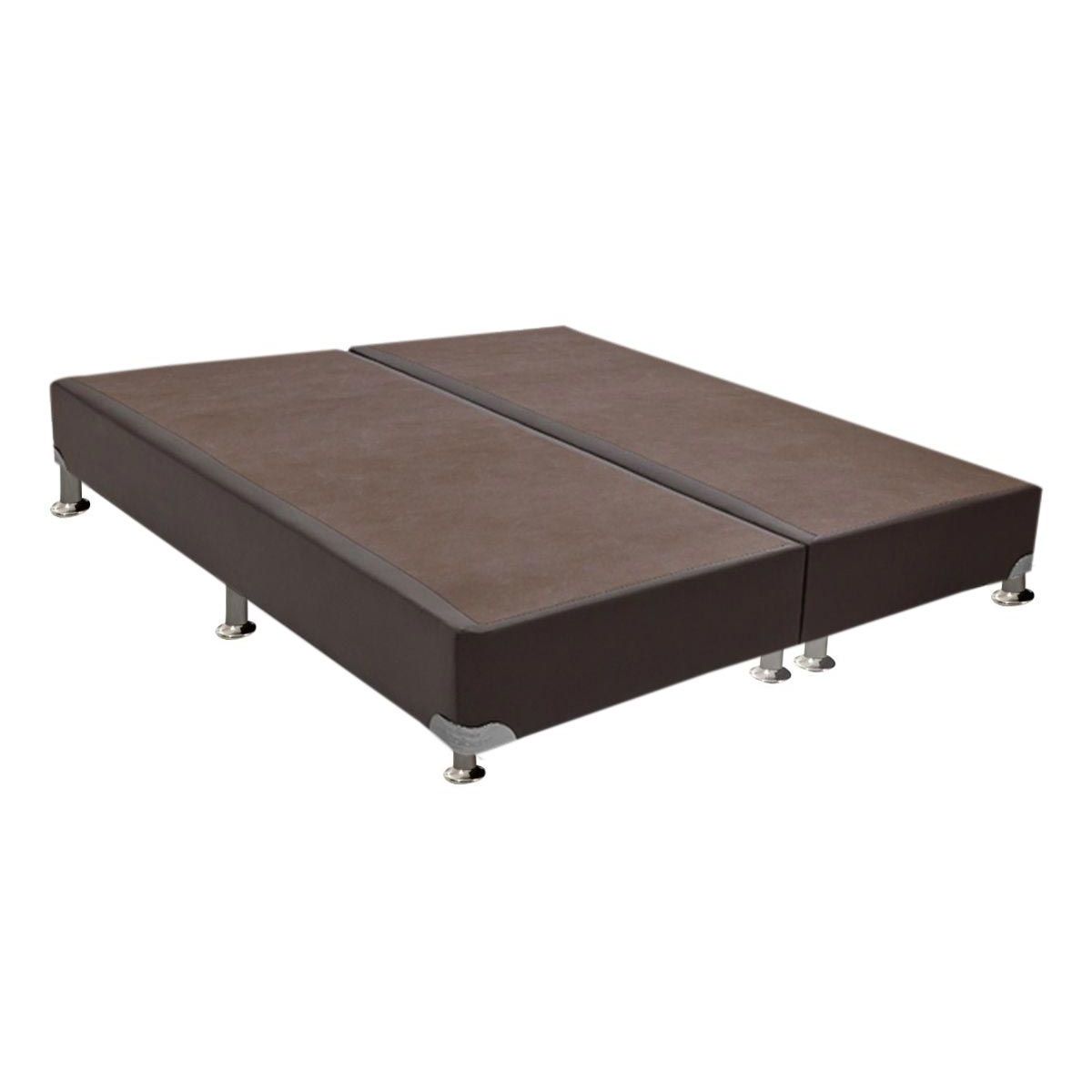 Cama Ortobom Box Base Couríno Café Marrom Queen 158