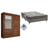 Cama Box Casal Colchao D33 Ortobom Guarda Roupa Sonare Canela