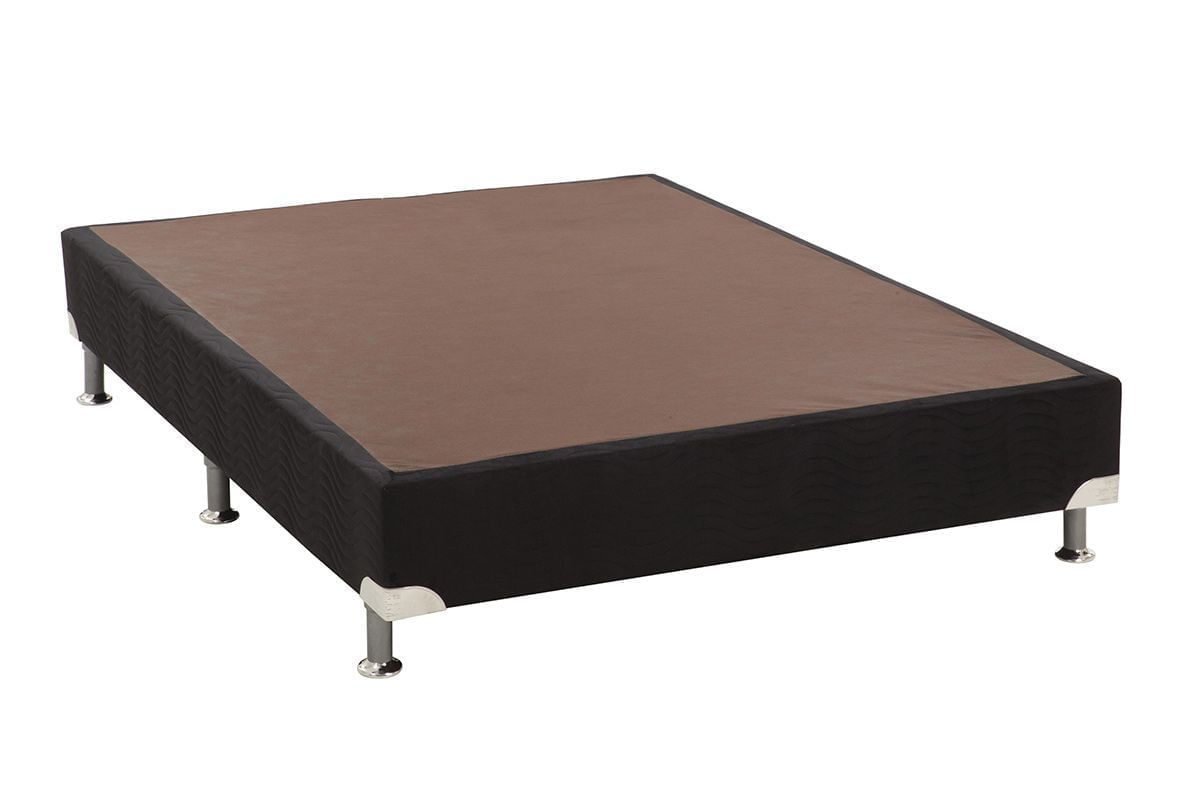 Cama Ortobom Box Base Americana Nobuck Nero Black 23 King - 1,86x1,98x0,23