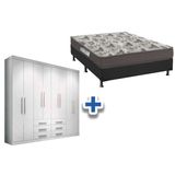 Cama Box Casal Colchao D33 Ortobom Guarda Roupa Master 8 6 Branco