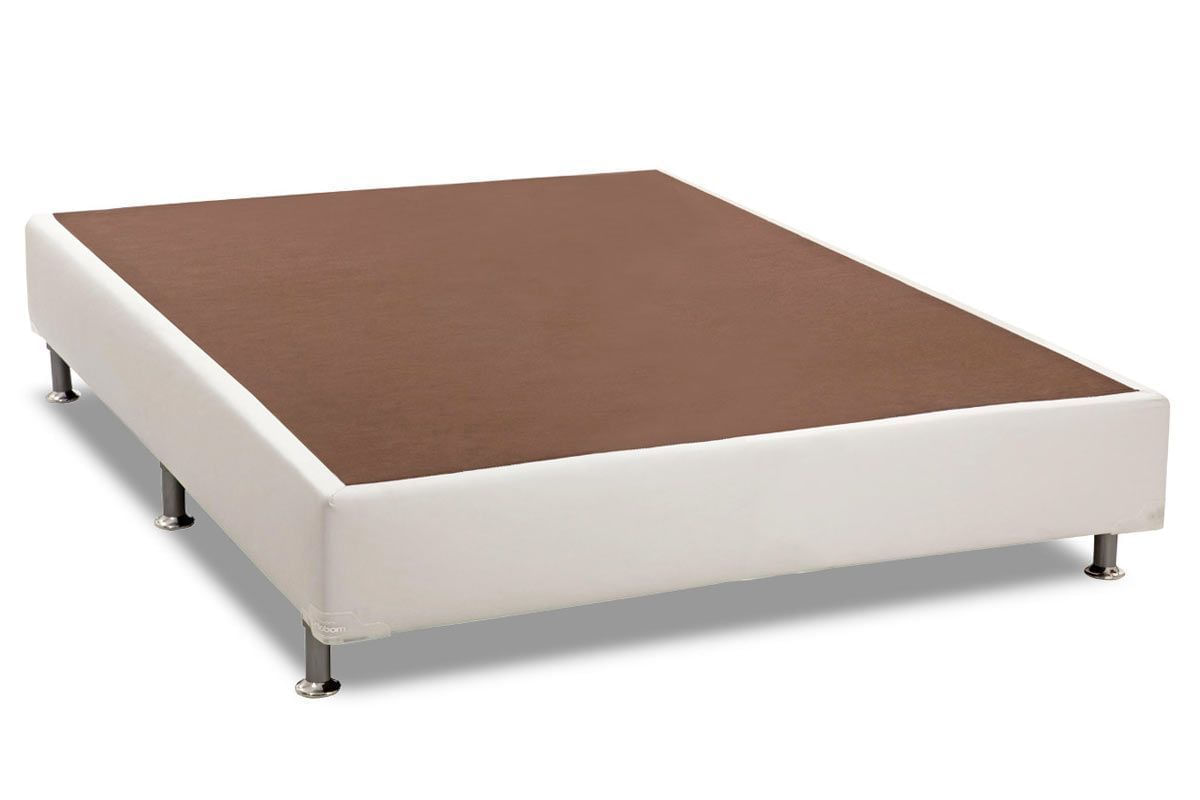 Cama Ortobom Box Base Courino Branco 30 King - 1,93x2,03x0,30