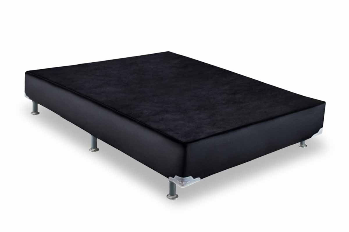 Cama Ortobom Box Base Americana Courino Black 23 King - 1,93x2,03x0,23