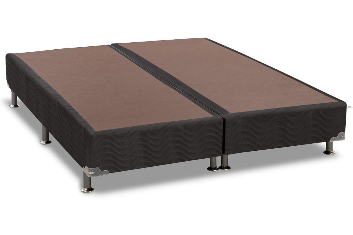 Cama Box Base Ortobom Nobuck Black 30 King - 1,86x1,98x0,30