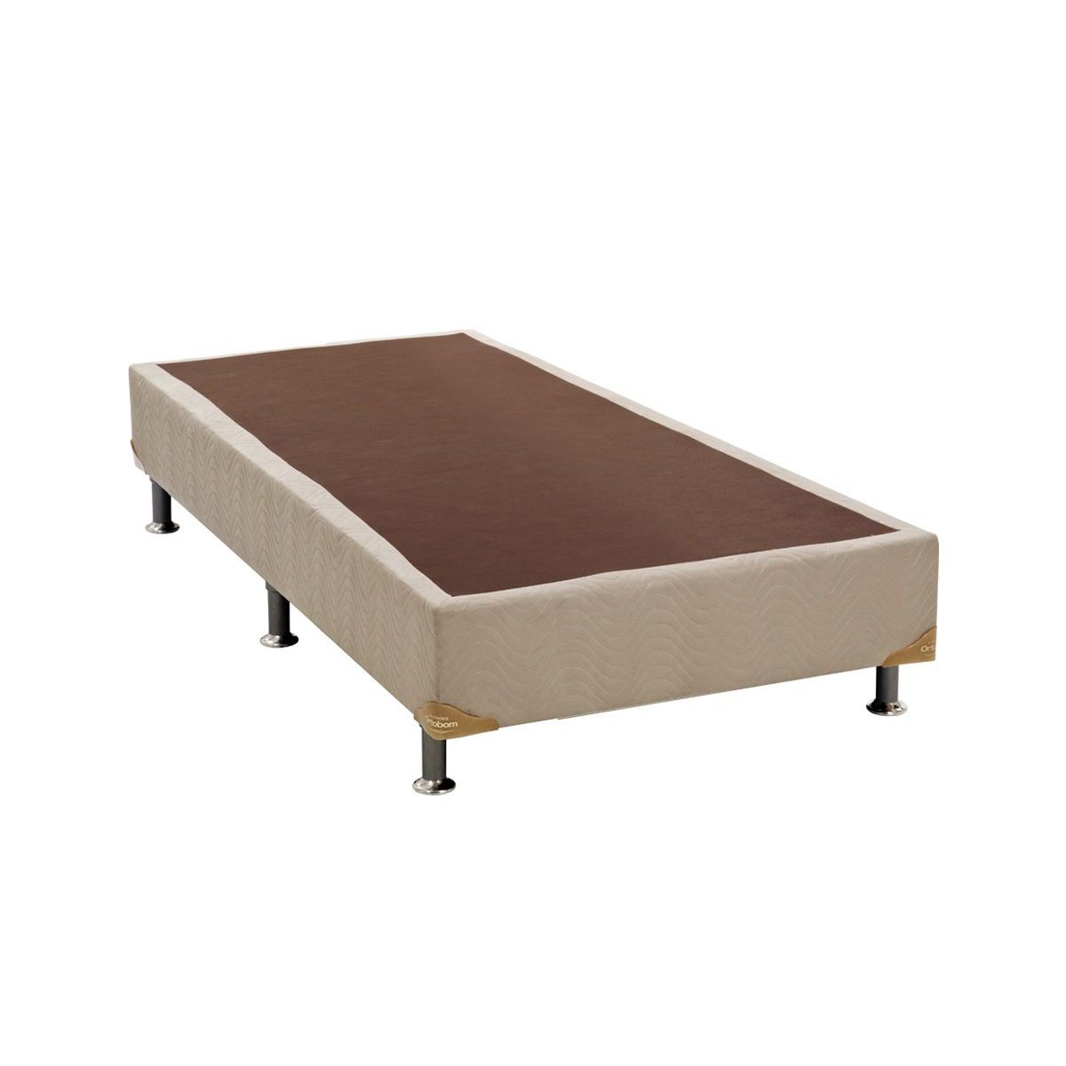 Cama Box Base Ortobom Universal Nobuck Bege Solteiro 88